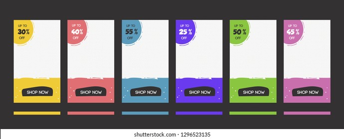 set of Instagram stories sale banner background, instagram template photo, summer sale can use for website, mobile app, poster, flyer, coupon, gift card, smartphone template.Instagram banners