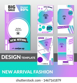 set of Instagram stories sale banner background, instagram template photo, can be use for, landing page, website, mobile app, poster, flyer, coupon, gift card, smartphone template, web design - Vector
