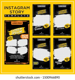 Set of Instagram stories sale banner background, Trendy editable template for social networks stories.