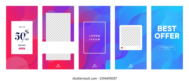 set of Instagram stories sale banner background, instagram template photo, summer sale can use for, website, mobile app, poster, flyer, coupon, gift card, smartphone template, web design