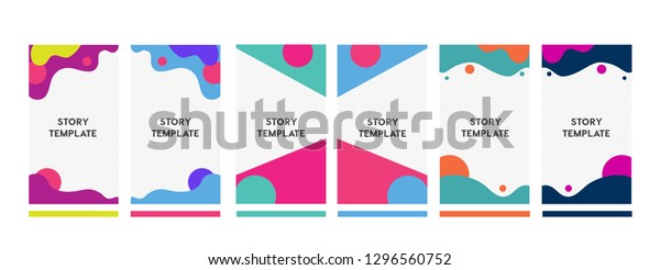 Set Instagram Stories Sale Banner Background Stock Vector Royalty Free