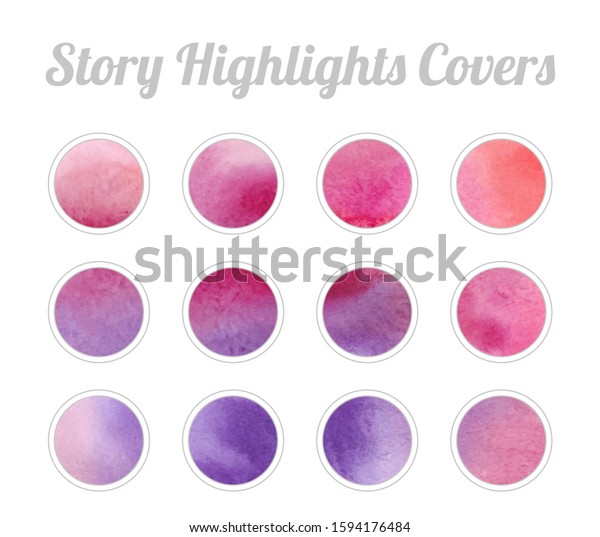 Set Instagram Story Highlights Covers Icons Stock Vector Royalty Free 1594176484