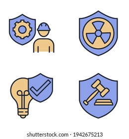 Icono conjunto de elementos de seguro. Plantilla de símbolo del paquete de elementos de seguro para la colección de diseños gráficos y web ilustración vectorial