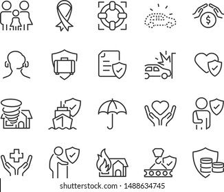 set of insurance icons, emergency, secure, risk