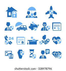 Set insurance icons set vector illustration