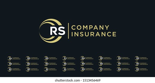 set insurance logo design template