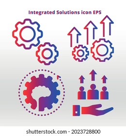 set of integrated solutions icons abstract,  line isolated or logo isolated sign symbol vector, outline and stroke style Collection of high-quality color style vector illustration,