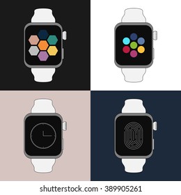 Set of Intellectual watches. Vector illustration