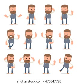 Set of Intelligent and Clever Character Copywriter visited great idea poses for using in presentations, etc.