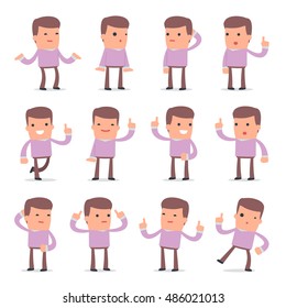 Set of Intelligent and Clever Character Stylist visited great idea poses for using in presentations, etc.