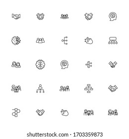 Set of interaction related vector line icons. Premium linear symbols pack. Vector illustration isolated on a white background. Web symbols for web sites and mobile app. Trendy design. 