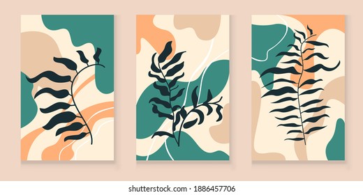 Set of interesting botanical banners with the image of plants and flowers. Element for social networks and presentations, flat vector illustration.