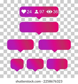 Set of Interface buttons for web design, social media icon symbol , vector illustration .