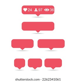 Set of Interface buttons web design shadow, social media icon symbol, vector illustration .