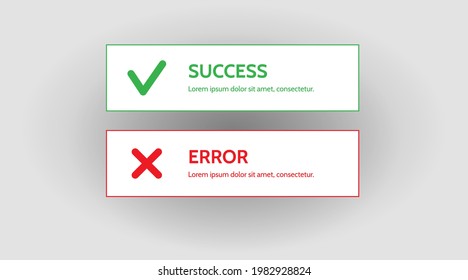 Set interface dialog notification message boxes - success, access denied, web element, icons Vector Illustration