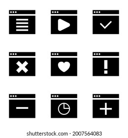 Set of interface folder Black flat icon vector