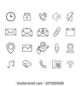 Set of interface line icons