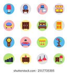 Set of Interior Flat Icons

