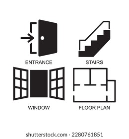 set of interior icon , real estate icon
