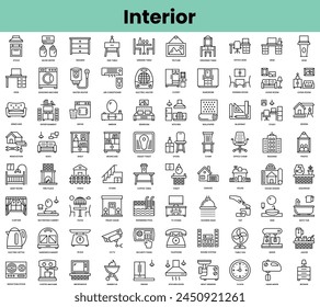 Satz von inneren Symbolen. Linearformat-Symbol-Paket. Vektorillustration