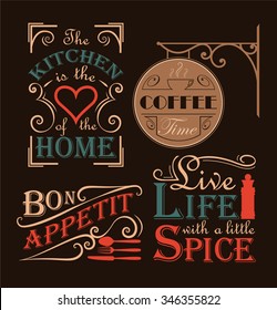 A set of interior wall decals mostly for the kitchen