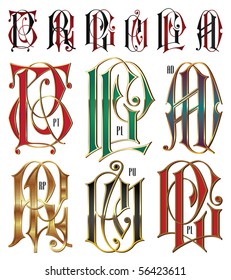 a set of interlocking letters for registration of corporate identity and product design