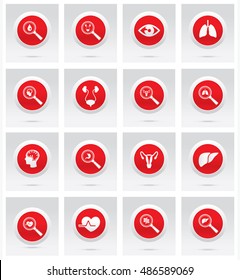 Set of Internal organ icons. Medical illustrations.