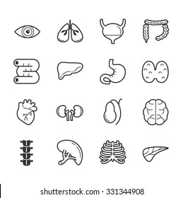 Set of internal organs icons , eps10 vector format