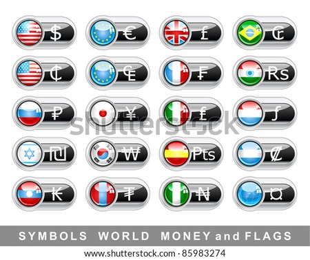 Set International currency symbols and flags