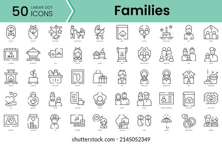 Set of international day of families icons. Line art style icons bundle. vector illustration