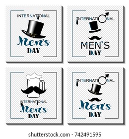 Set of International men`s day cards. Vector illustration.