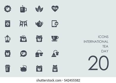 Set of International tea day icons