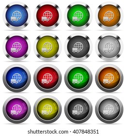 Set of International transport glossy web buttons. Arranged layer structure.