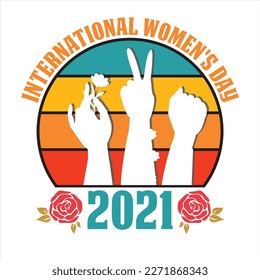 Set of International Women's Day concept with happy multinational diverse women celebrate womens day. Struggling for freedom, independence, equality. Flat style vector illustration