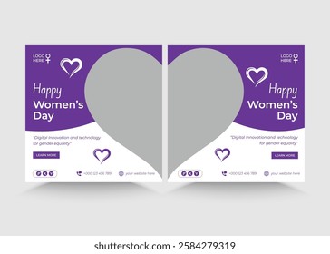 Set of International women's day. Usable for social media post, banner, design collection world celebration design template.