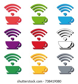 Set Internet cafe Internet Cafe  poster design, vector illustration