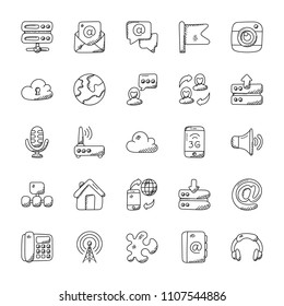 
Set of Internet Doodle Vectors
