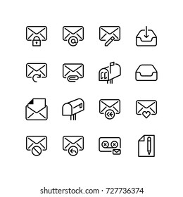 Set of internet and email icons