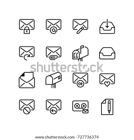 Set of internet and email icons