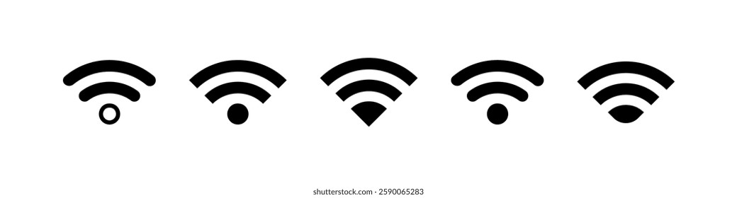 Set of Internet Icon. Free WiFi Vector Icon. Internet symbol. Wi-fi logo