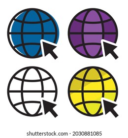 Set of internet icon.Go to web sign. Internet symbol.Vector ilustration.