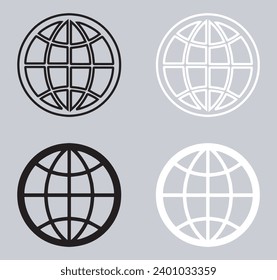 Juego de iconos de Internet. Símbolo de símbolo de icono del sitio web en estilo plano de moda. Icono de vector de Internet aislado en fondo gris