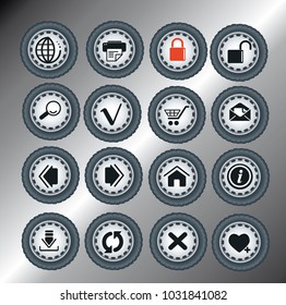 Set of internet icons designed for car sites.