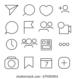 Set of Internet icons. Line, outline style. Vector image illustration.