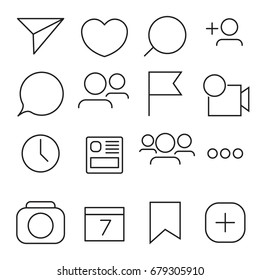 Set of Internet icons. Line, outline style. Vector image illustration.