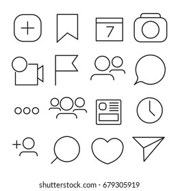 Set of Internet icons. Line, outline style. Vector image illustration.