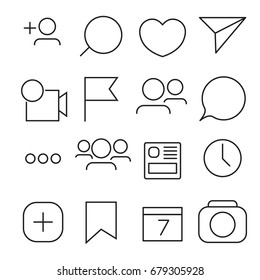 Set of Internet icons. Line, outline style. Vector image illustration.