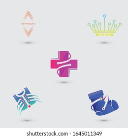Set of internet logo template design , vector illustration,