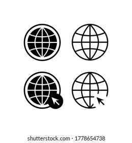 un conjunto de ilustraciones de red de Internet, para iconos y símbolos