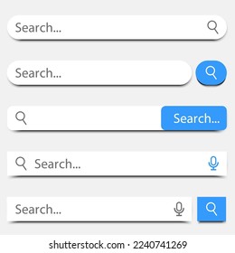 A set of internet search panels. Information search system. Internet search system